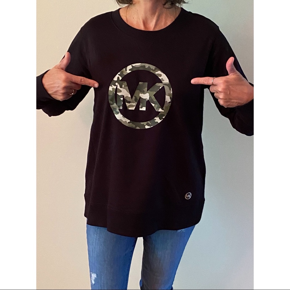 Michael Kors crew neck sweatshirt with camo